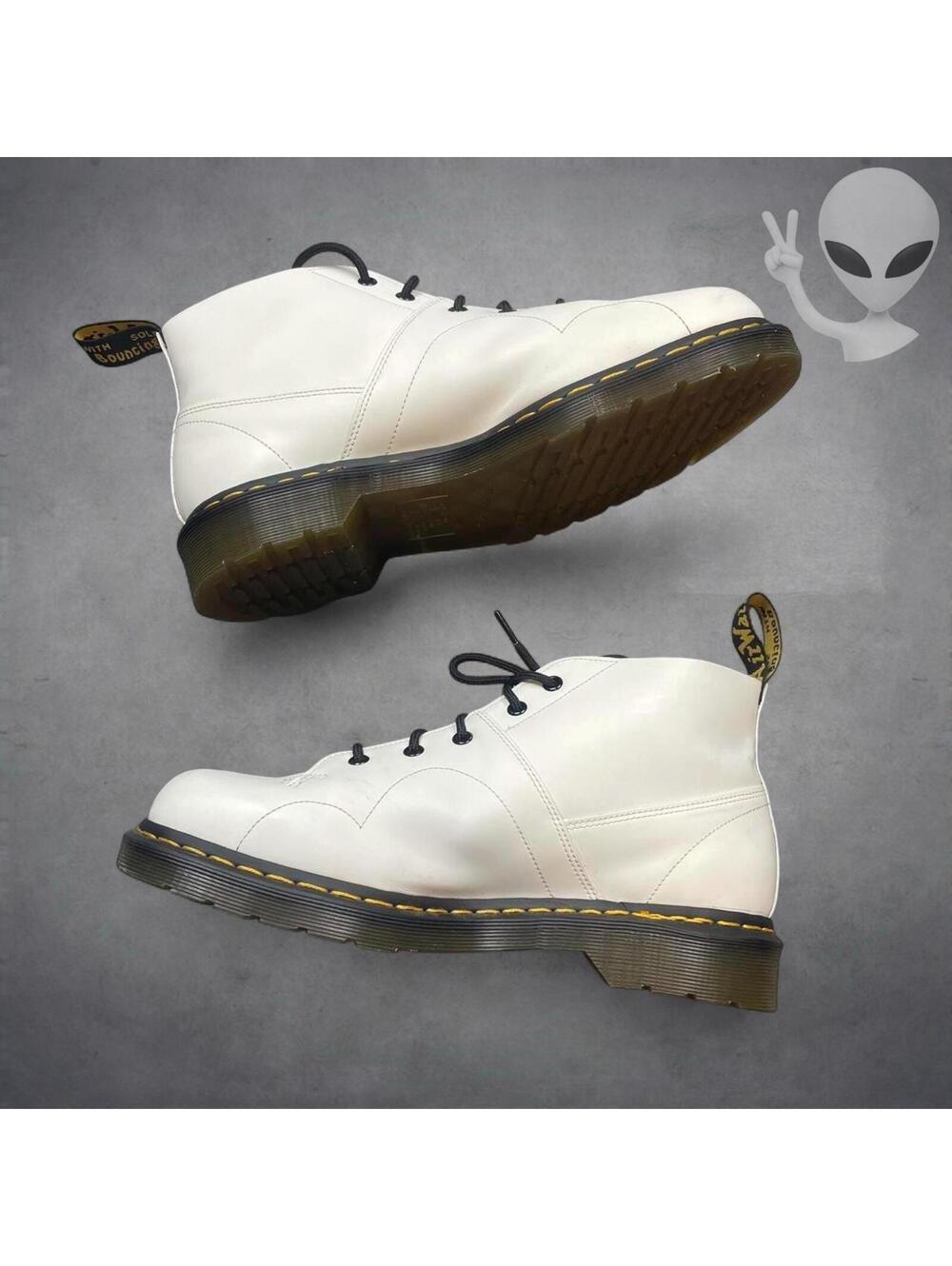 Dr. Martens Church Monkey Boots White Smooth Leather Mens 11 90s Archival Retro - Picture 2 of 8